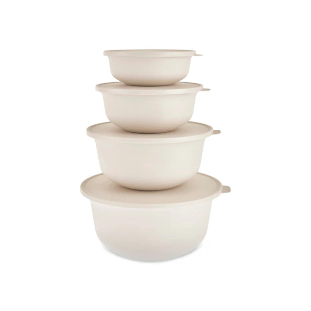 Karaca Forbs 4-teiliges 2 in 1 Aufbewahrungsbehälter-Set, Creme