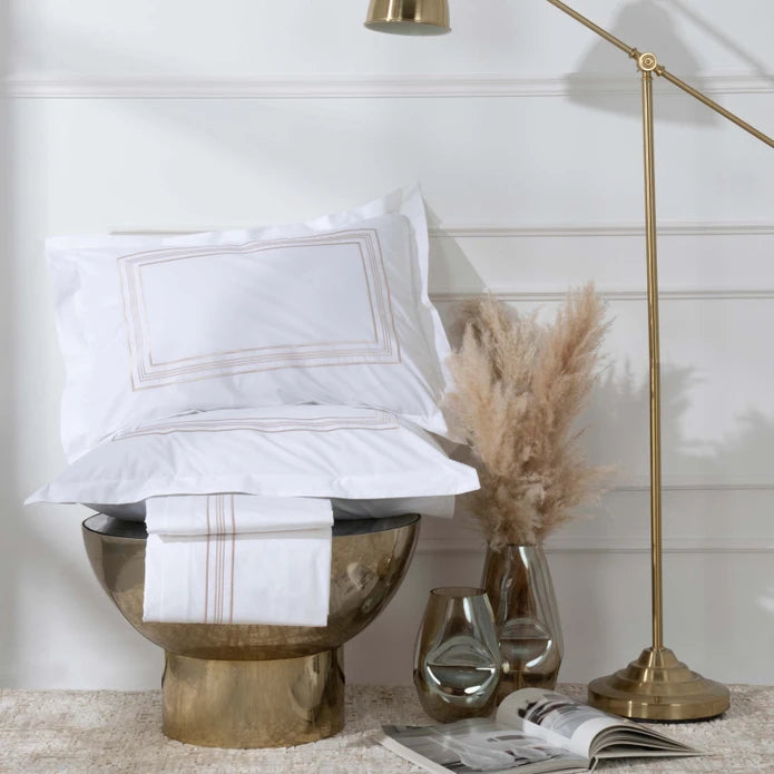 Karaca Home White Collection Freya Perkal-Bettwäsche-Set (Doppelbett)