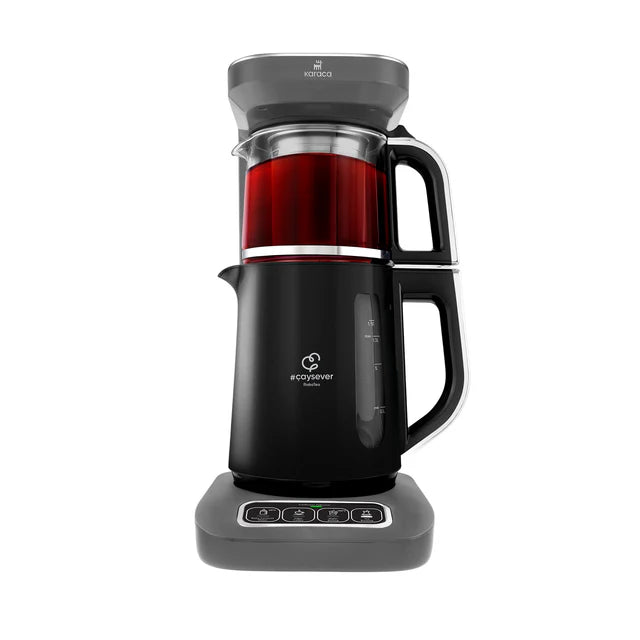 Karaca Caysever Robotea Pro 4 in 1 sprechender Teekocher, Wasserkocher und Filterkaffeemaschine, 2500W , Space Grau