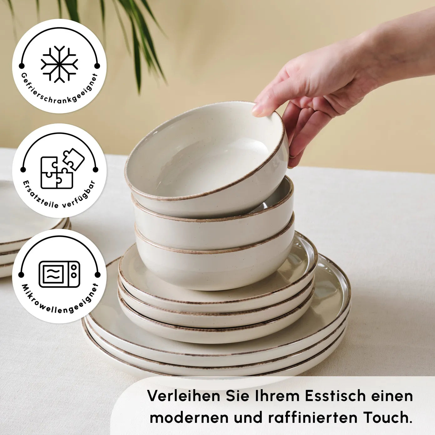 Karaca Hekka Geschirrset 6 Personen , 18 Teilig
