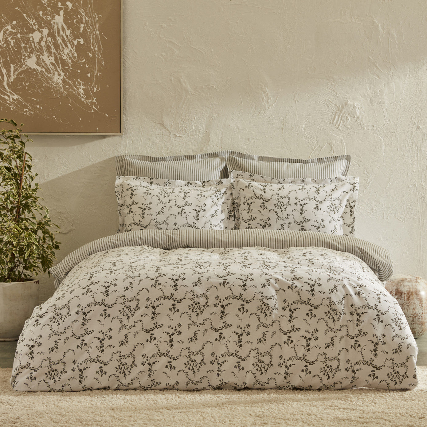 Karaca Home Ivy Haki Einzelbett-Bettwäsche-Set