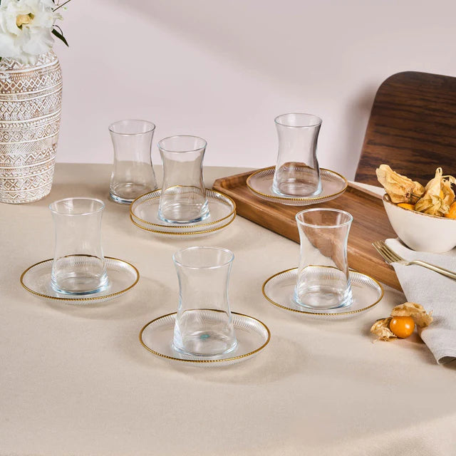 Karaca Juliet Teeservice für 6 Personen, 12tlg, Gold