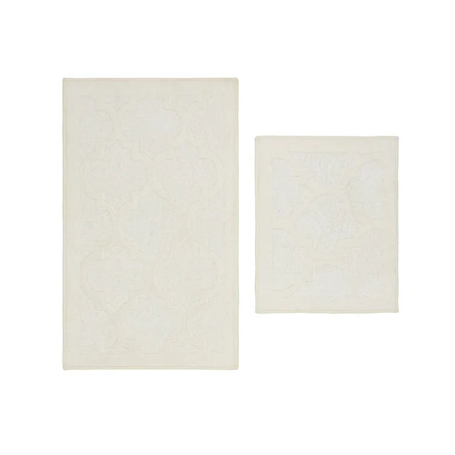 Karaca Home Katy Badezimmer-Matten-Set, Creme, 2tlg