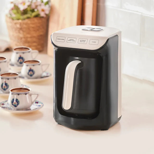 Hatır Köz Turkish Coffee Maschine mit Röstfunktion, Creme