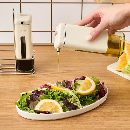 Karaca Luminous, 3-teilige Öl- und Essigflasche, Creme