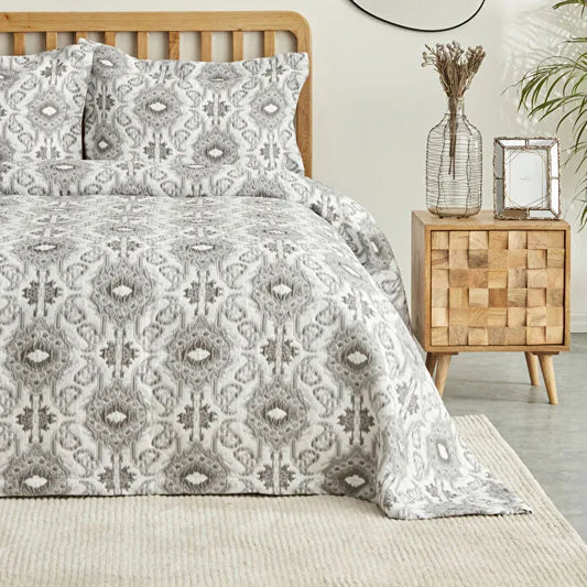 Karaca Home Neos Bettüberwurf 230x240cm, grau-weiß