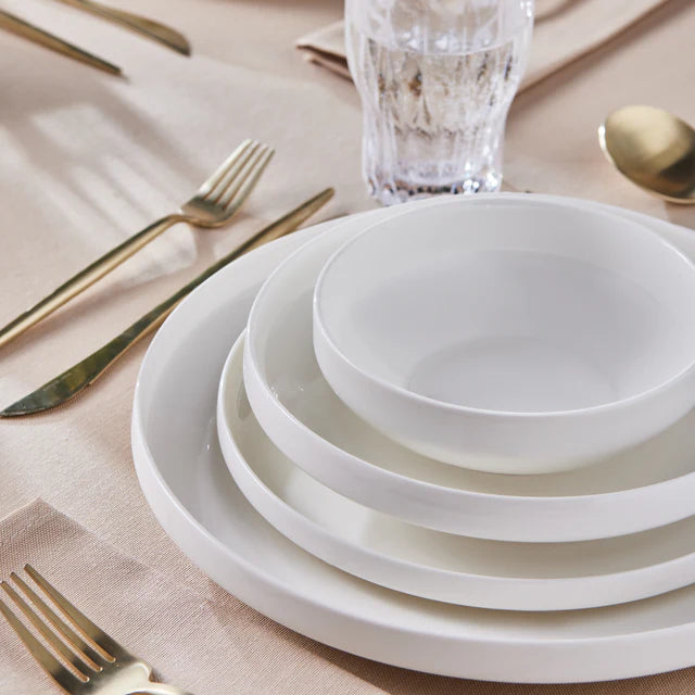 Karaca Streamline New Saturn 24-teiliges Tafelservice, 6 Personen, Weiss