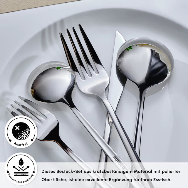 Karaca Orion Platin Besteckset für 6 Personen, 30-tlg