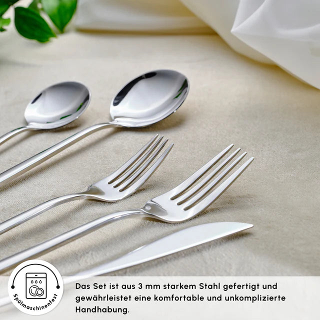 Karaca Orion Platin Besteckset für 6 Personen, 30-tlg