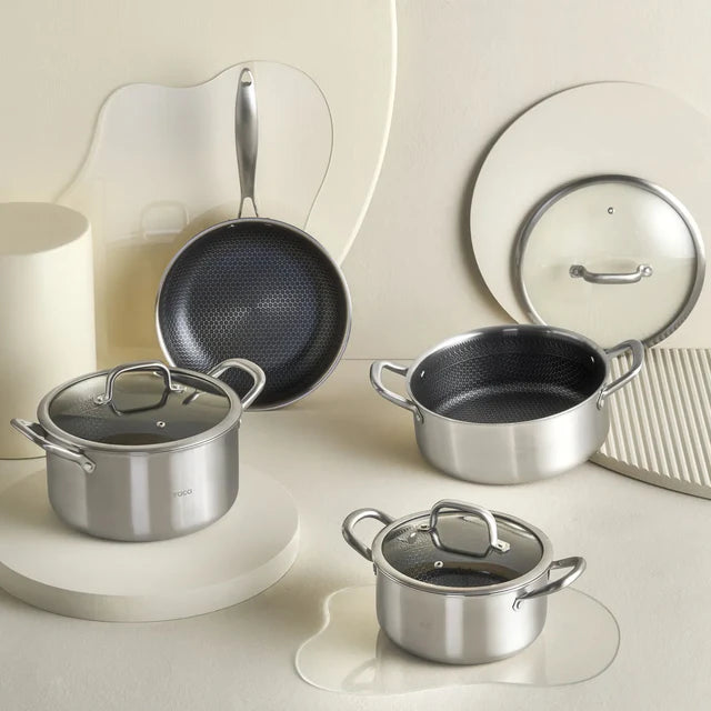 Karaca PowerSteel 316+ Stahl Kochtopfset, 7-teilig