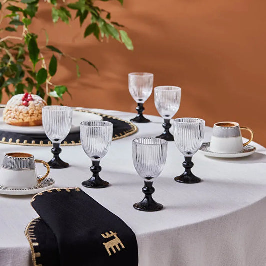 Karaca Rocco 6-teiliges Kaffebeilagengläser, schwarz