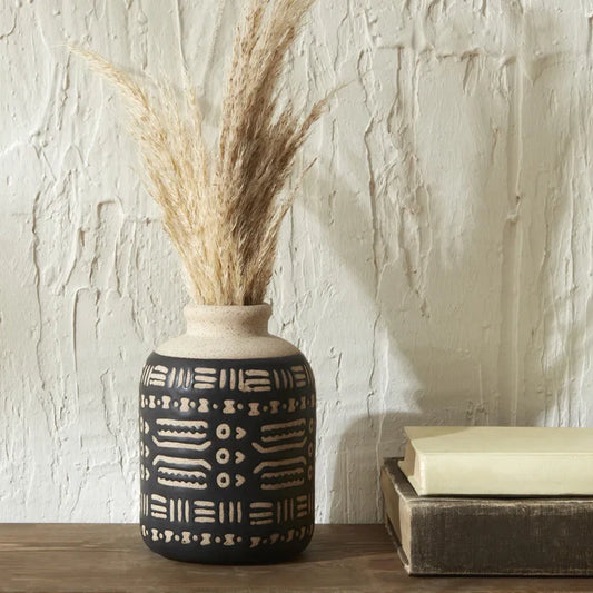 Karaca Home Rustic Vase 11,2 x 11,2 x 16 cm, Schwarz