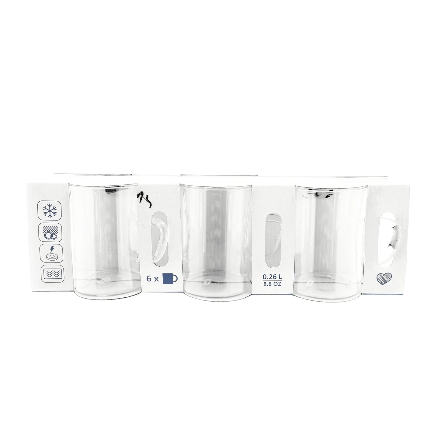 Mulex 6er Glas Set mit Henkel