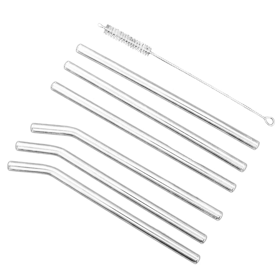 Mulex Glasstrohhalme 6er mit Bürste