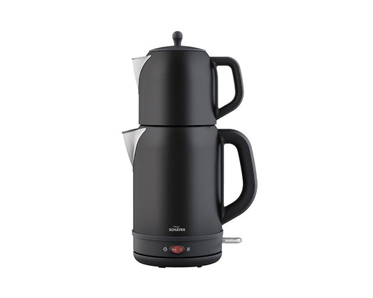 Schäfer 2 in 1 Teekocher 1,7+1 Liter Schwarz matt