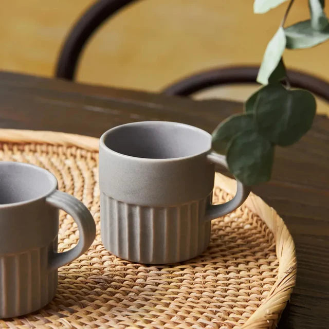 Karaca Sendai Espressotassen für 4 Personen, Grau, 120ml