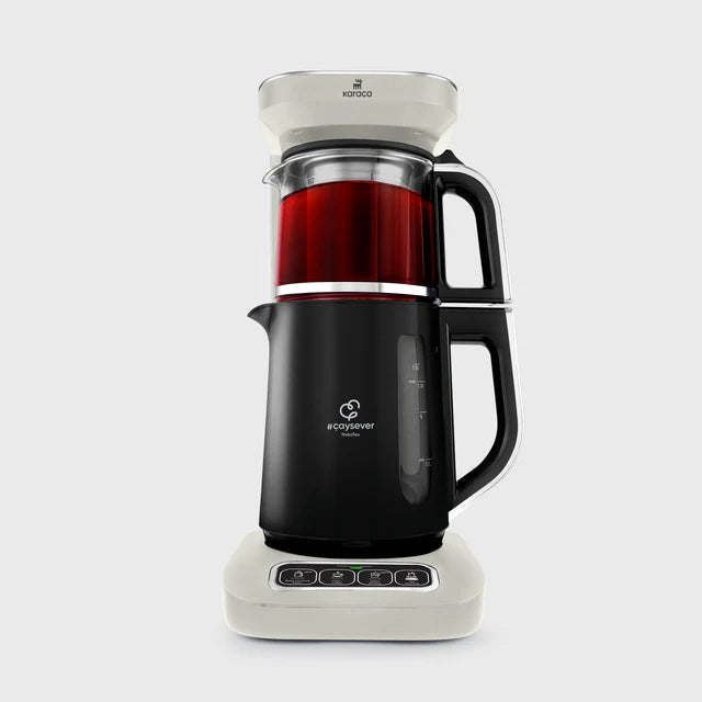 Karaca Caysever Robotea Pro 4 in 1 sprechender Teekocher, Wasserkocher und Filterkaffeemaschine, 2500W , Starlight