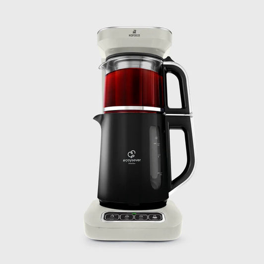 Karaca Caysever Robotea Pro 4 in 1 sprechender Teekocher, Wasserkocher und Filterkaffeemaschine, 2500W , Starlight