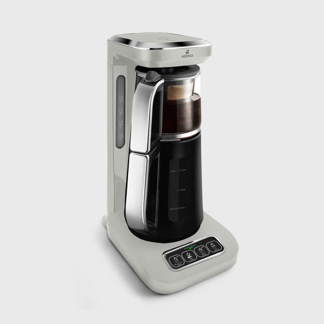 Karaca Caysever Robotea Pro 4 in 1 sprechender Teekocher, Wasserkocher und Filterkaffeemaschine, 2500W , Starlight