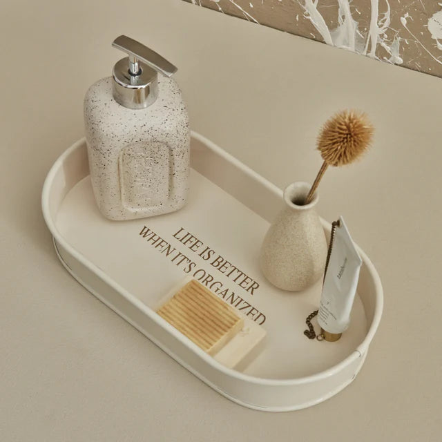 Karaca Home Sylvia Dekorativer Tablett-Organizer, Weiß, 29 cm