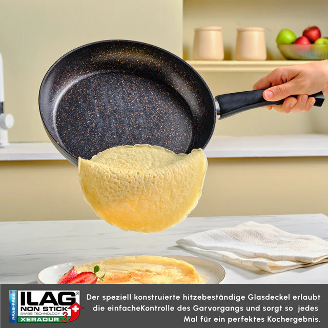 Karaca Biogranit Induktion Pfannen-Set, Schwarz/ Gold, 2tlg