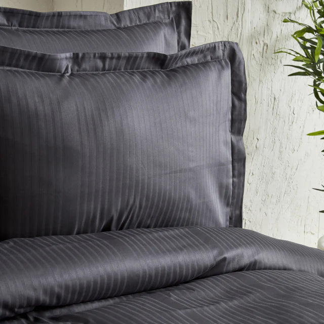 Karaca Home Uniq 100% Baumwolle Satin Doppel Bettbezug-Set, Anthrazit