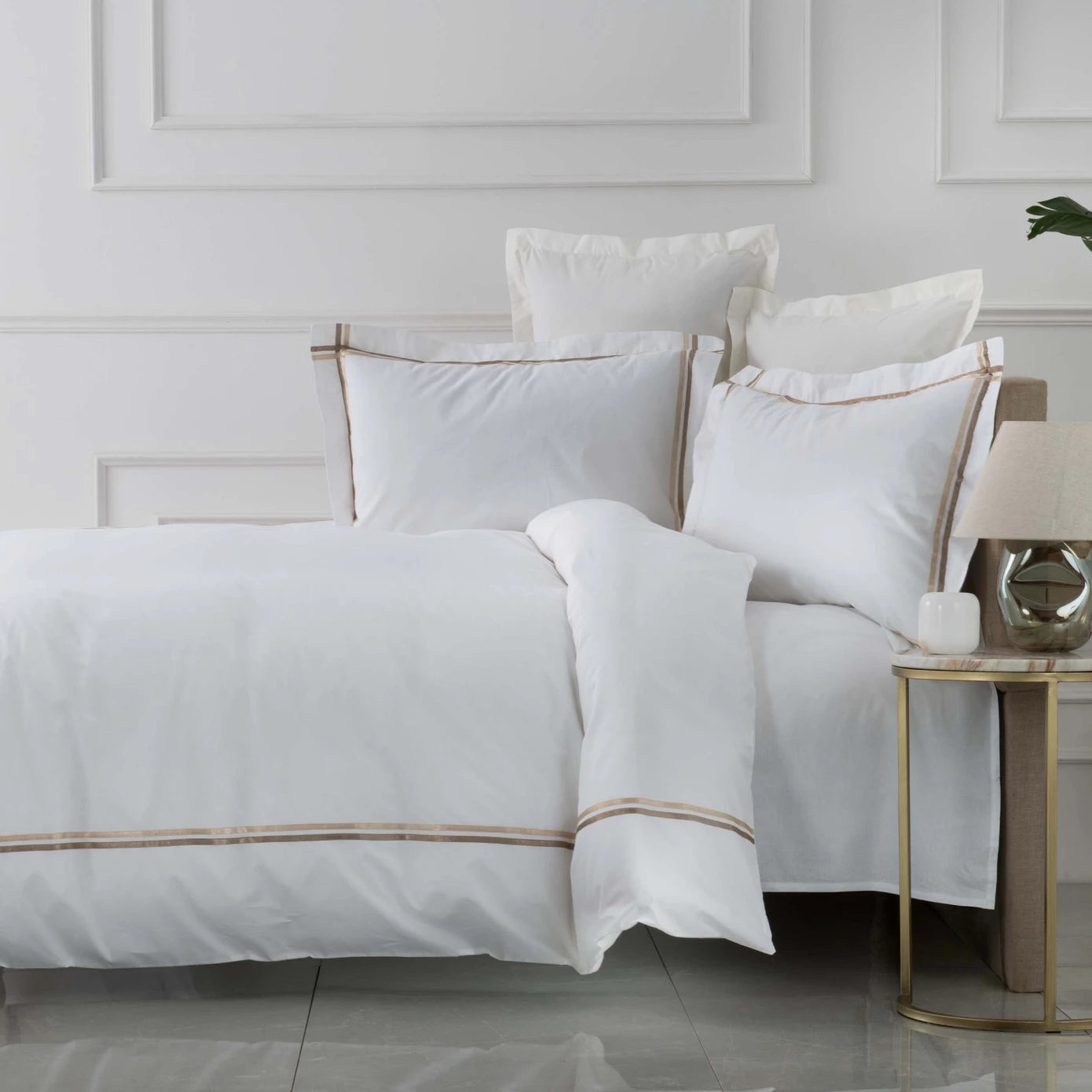 Karaca Home White Collection Valse Perkal Bettwäsche-Set für Doppelbett