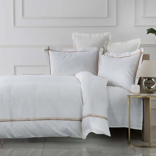 Karaca Home White Collection Valse Perkal Bettwäsche-Set für Doppelbett