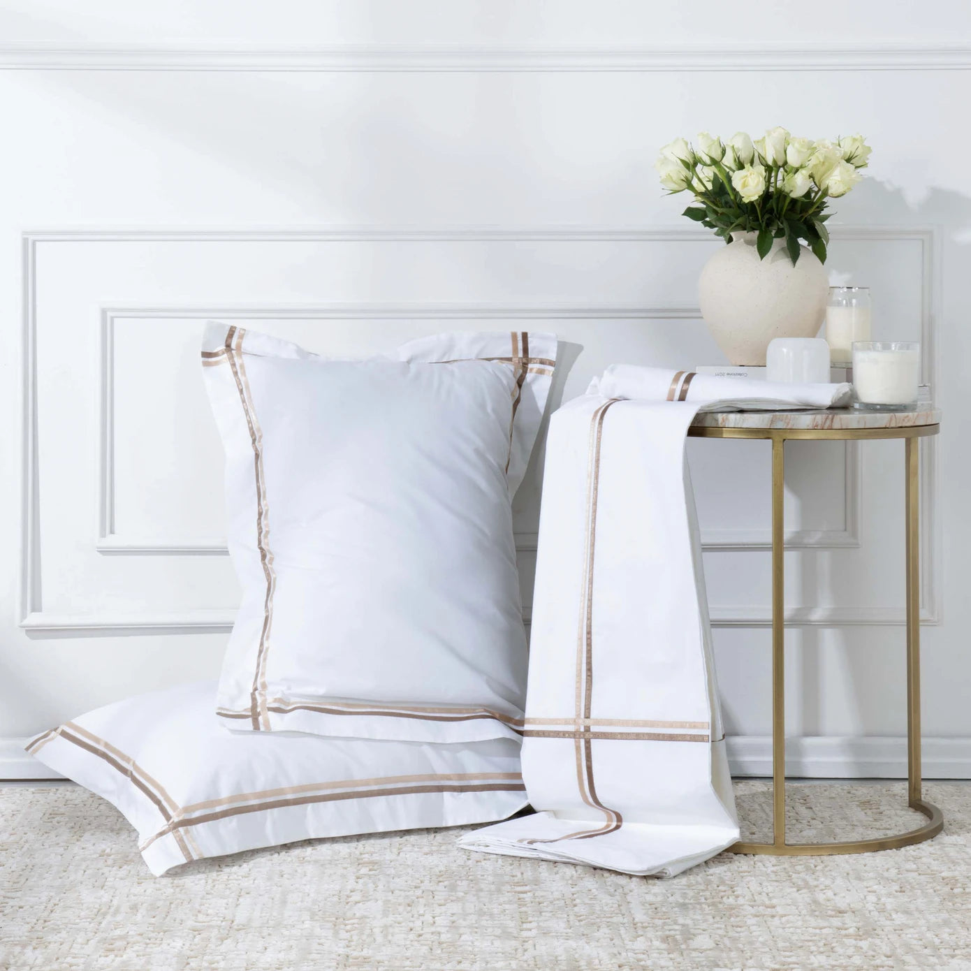 Karaca Home White Collection Valse Perkal Bettwäsche-Set für Doppelbett